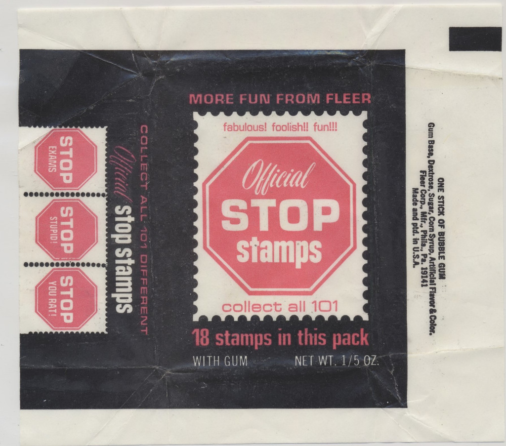 1969 Fleer Official Stop Stamps Wrapper  #*sku36010