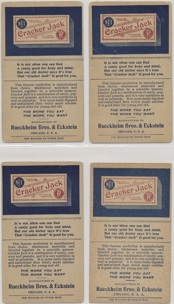 c-1915 E148 Rueckheim Bros & Cracker Jacks Riddles  11/20  #*sku36051