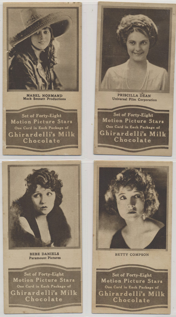 c-1920's E160-3  Ghirardelli's Milk Chocolate Motion Pictures Star   Lot 3/48 sold  Betty Compson #*sku36053