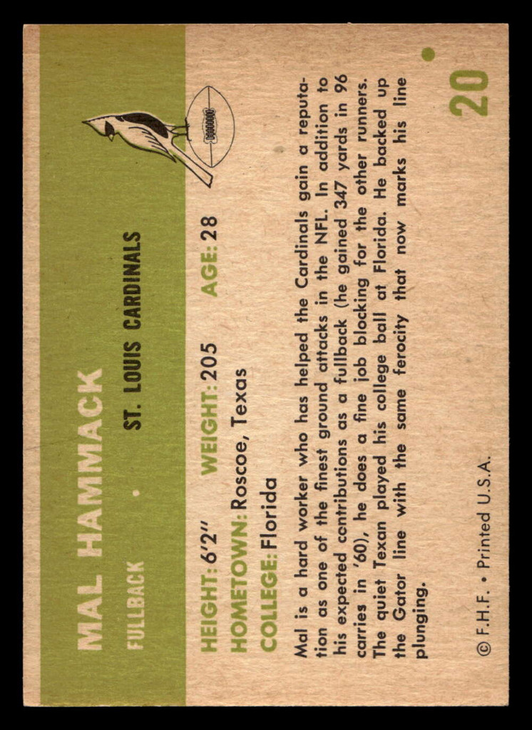 1961 Fleer #20 Mal Hammack Ex-Mint 