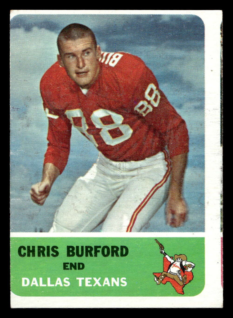 1962 Fleer #27 Chris Burford Miscut Texans