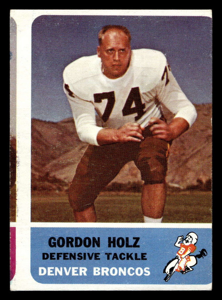 1962 Fleer #40 Gordy Holz Miscut Broncos