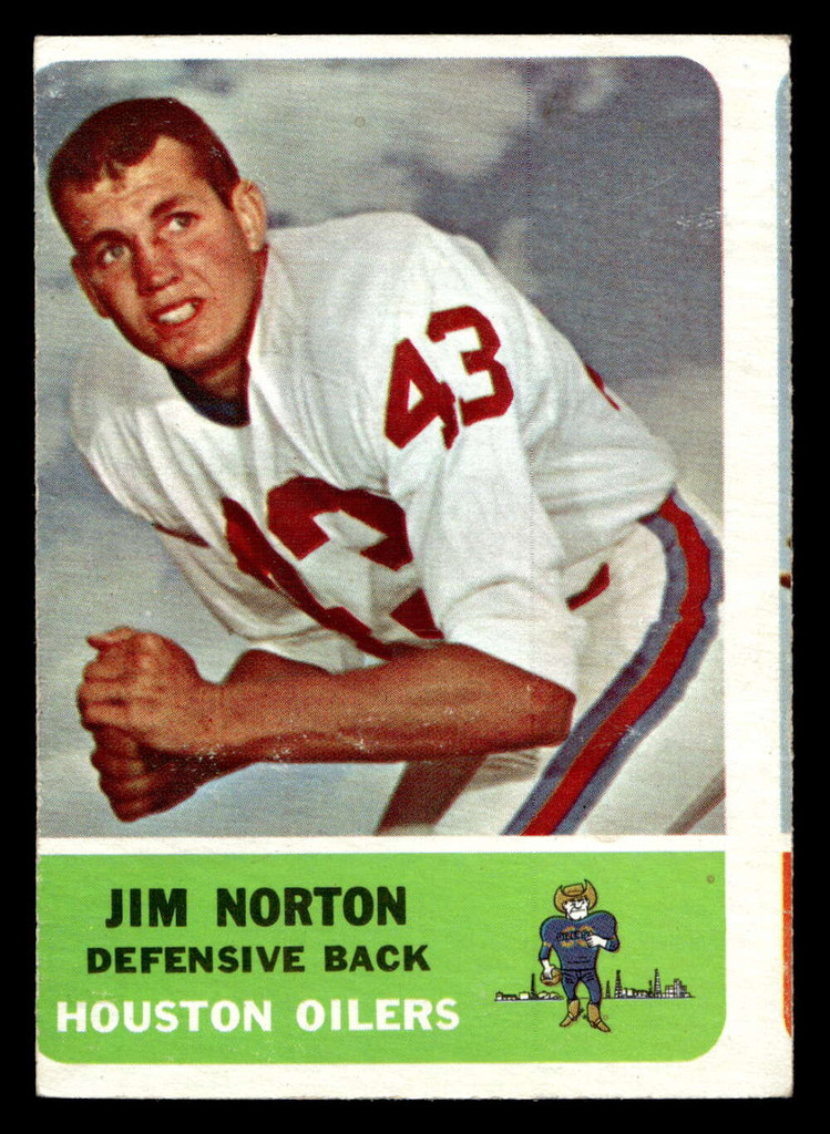 1962 Fleer #52 Jim Norton Miscut Oilers