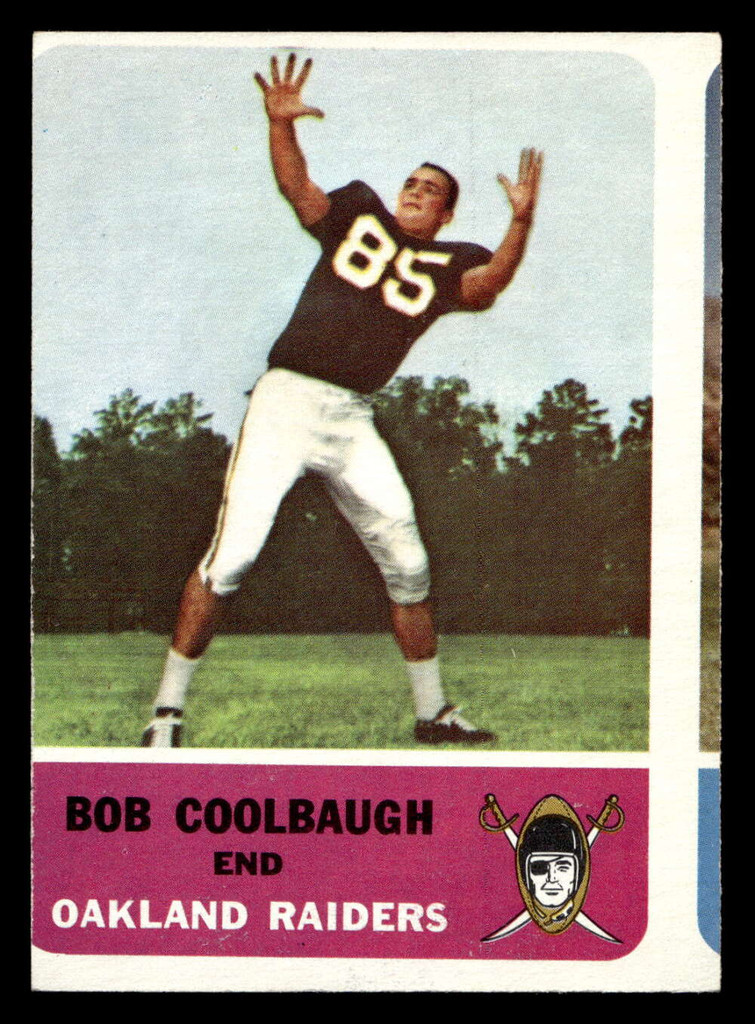 1962 Fleer #69 Bob Coolbaugh Miscut Raiders