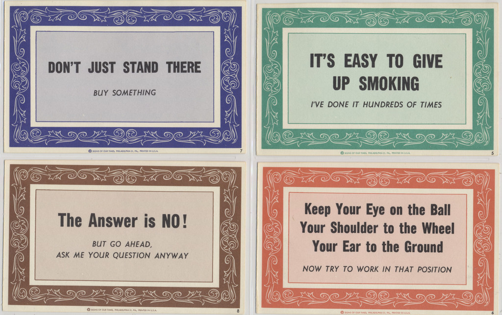 1964 Signs Of The Time (Comic Postcards) Set 64  #*sku36079