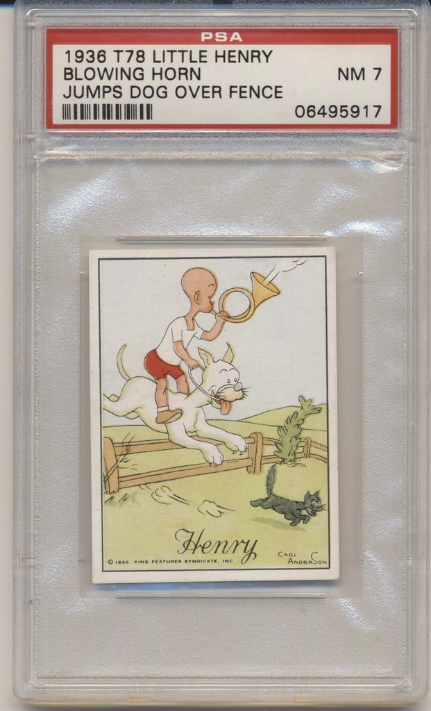 1936 T78 Little Henry Blowing Horn Jumps Dog Over Fence Pop 1 PSA 7 NM  #*sku36124