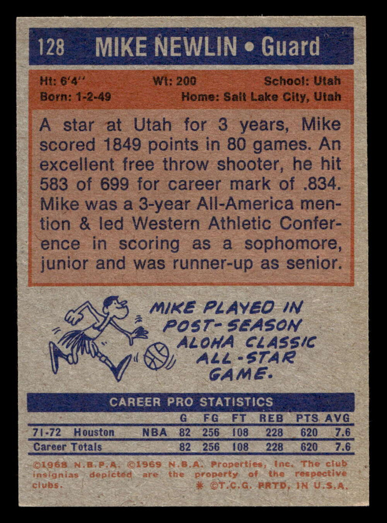 1972-73 Topps #128 Mike Newlin Ex-Mint RC Rookie  ID: 403959