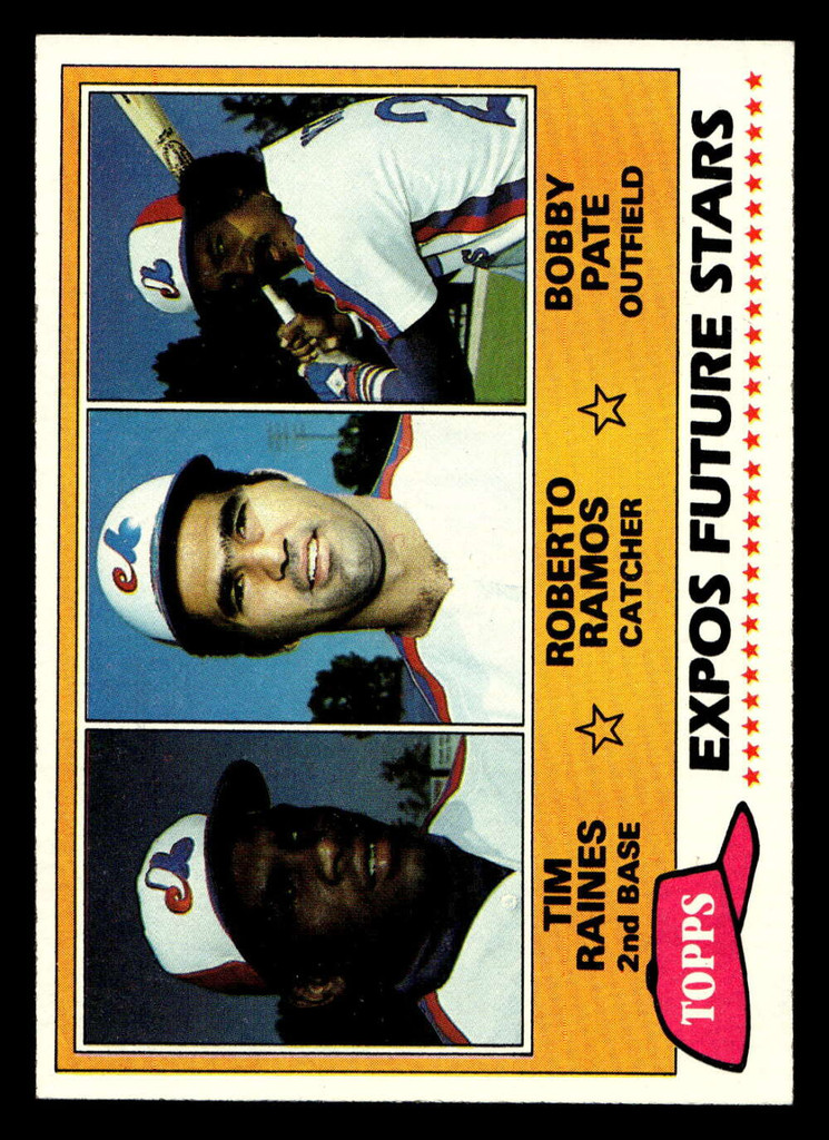 1981 Topps #479 /Tim Raines/Roberto Ramos/Bob Pate Expos Rookies Near Mint+ RC Rookie  ID: 404482