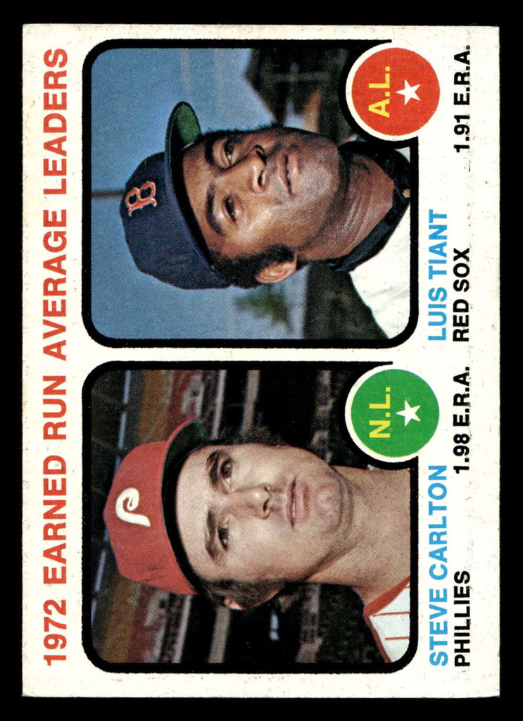 1973 Topps #65 Steve Carlton/Luis Tiant ERA Leaders Excellent+  ID: 405418