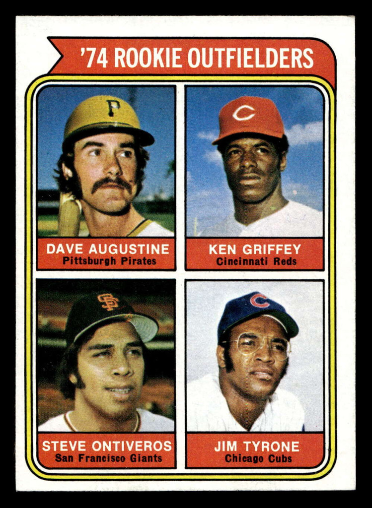 1974 Topps #598 Dave Augustine/Ken Griffey Sr./Steve Ontiveros/Jim Tyrone Rookie Outfielders Near Mint RC Rookie  ID: 405638