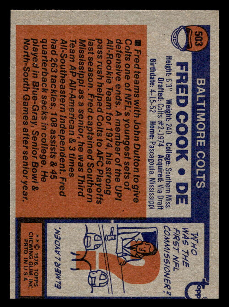 1976 Topps #503 Fred Cook Near Mint 
