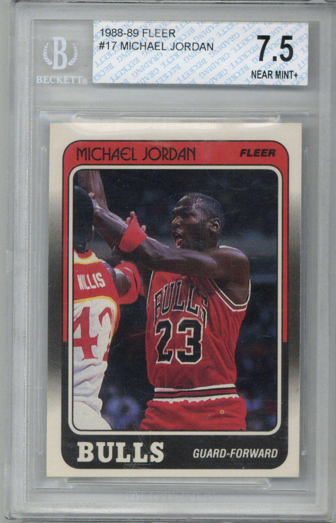 1988-89 Fleer #17 Michael Jordan Bulls BGS 7.5 Near Mint+