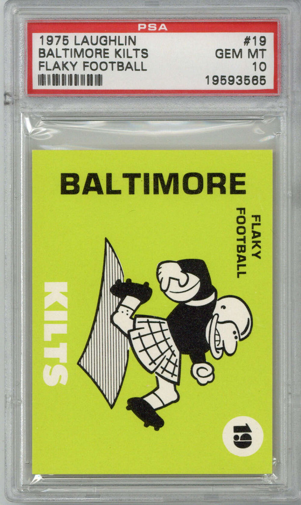 1975 Laughlin Flaky Football #19 Baltimore Kilts PSA 10 Gem Mint
