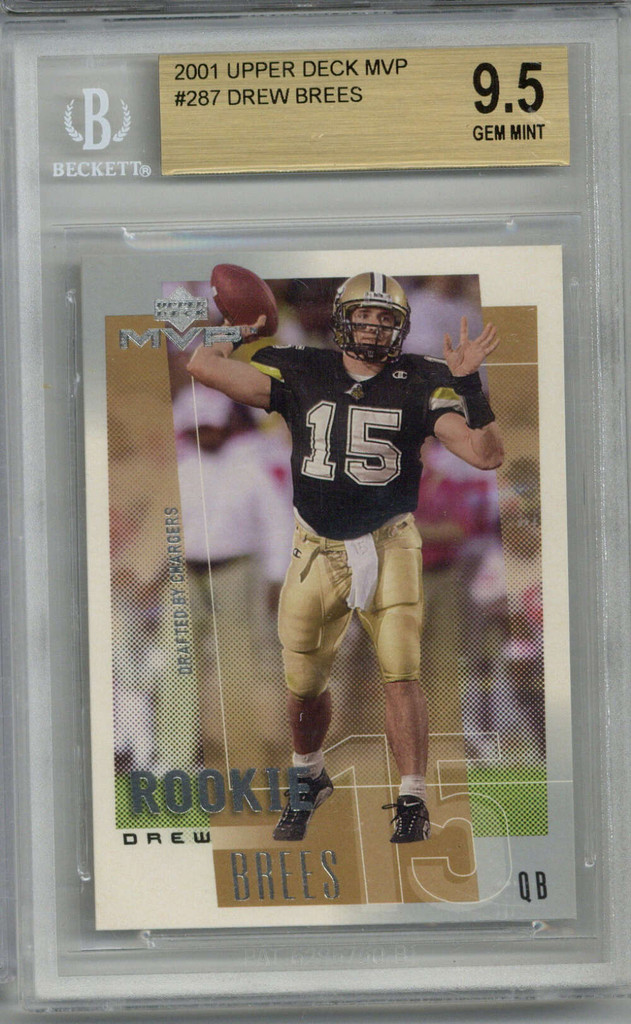 2001 Upper Deck MVP #287 Drew Brees Saints RC BGS 9.5 Gem Mint