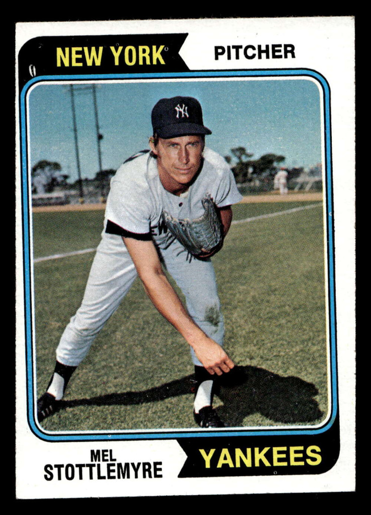 1974 Topps #44 Mel Stottlemyre Ex-Mint Miscut 