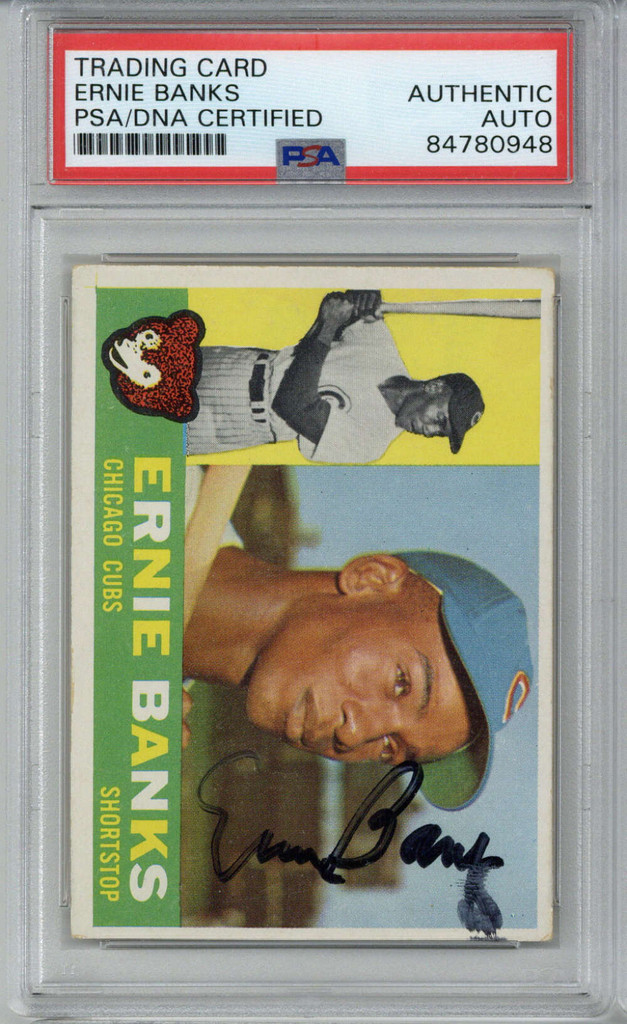 1960 Topps #10 Ernie Banks Cubs Signed Auto PSA/DNA