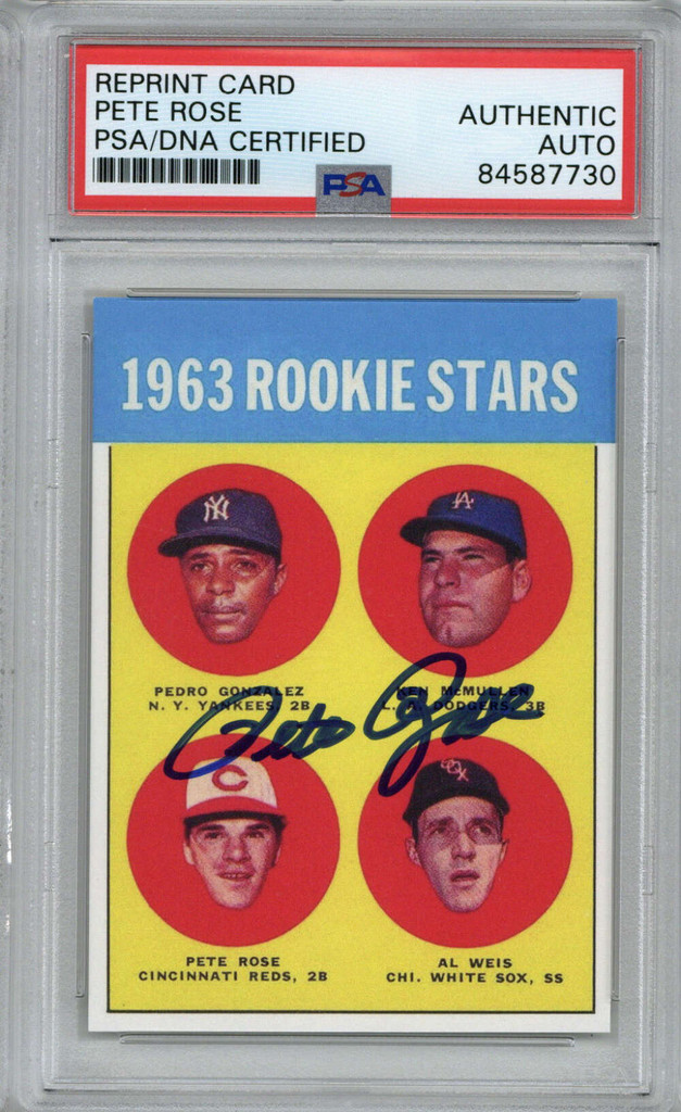 1963 Topps REPRINT RC #537 Pete Rose Signed Auto PSA/DNA