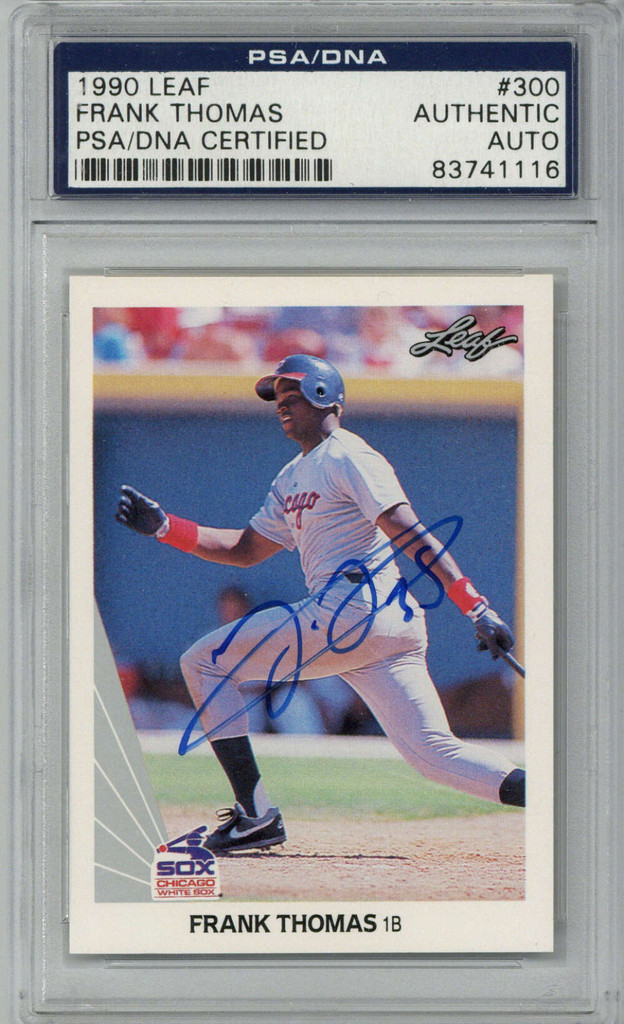 1990 Leaf #300 Frank Thomas White Sox RC Signed Auto PSA/DNA ID: 407951