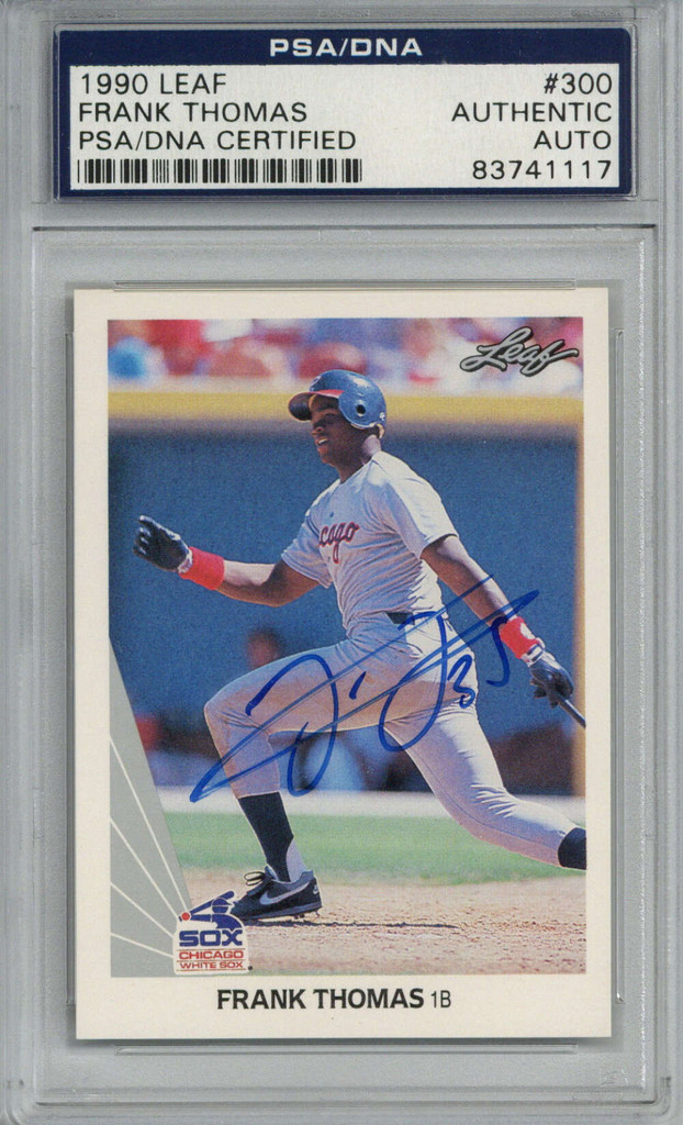 1990 Leaf #300 Frank Thomas White Sox RC Signed Auto PSA/DNA ID: 407952