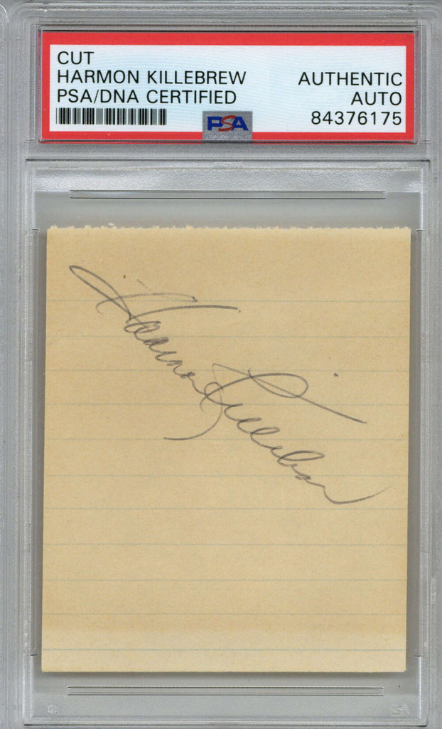 Harmon Killebrew Minnesota Twins Cut Signed Auto PSA/DNA