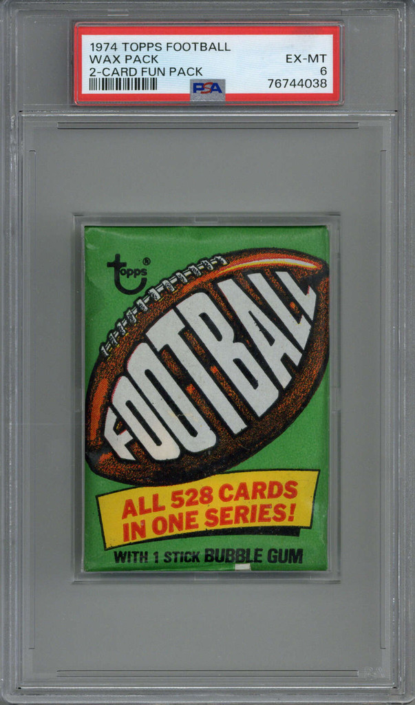 1974 Topps 2 Card Football Wax Pack PSA 6 EX-Mint Unopened ID: 408807