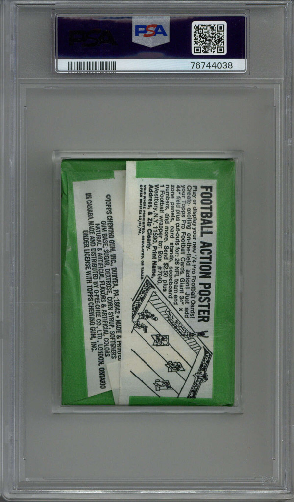 1974 Topps 2 Card Football Wax Pack PSA 6 EX-Mint Unopened ID: 408807