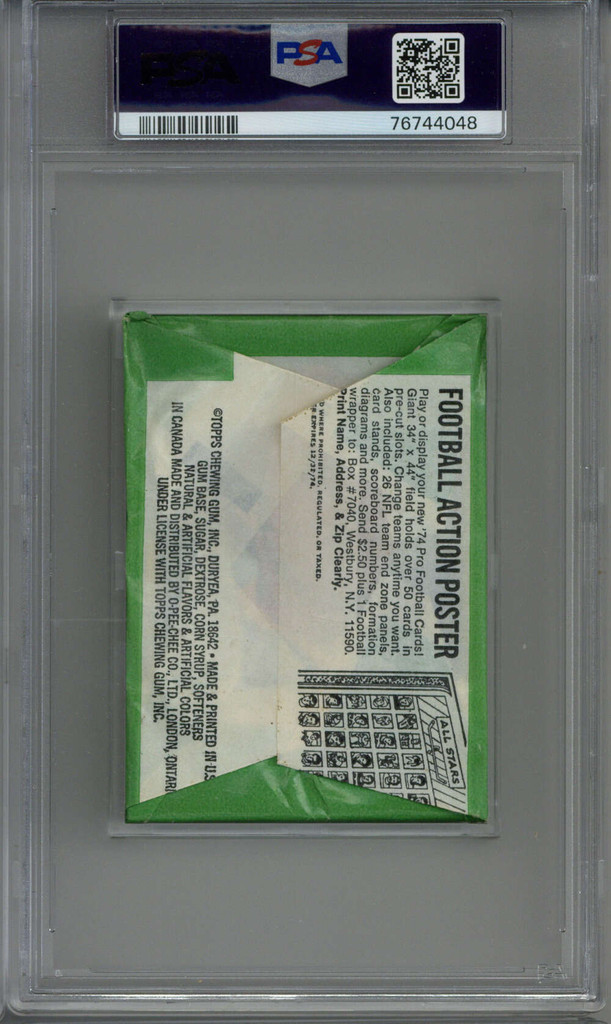 1974 Topps Football Wax Pack PSA 6 EX-Mint Unopened ID: 408815