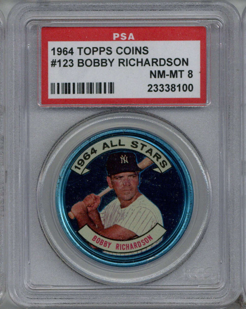 1964 Topps Coins #123 Bobby Richardson AS NM-Mint PSA 8 NM-Mint  ID: 409423