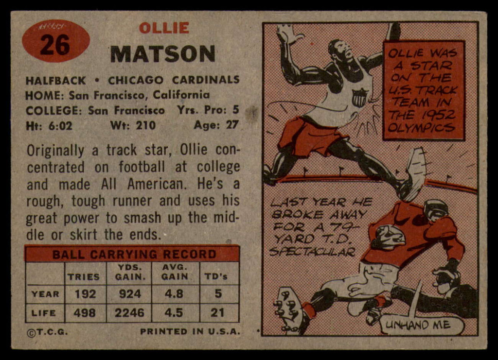 1957 Topps #26 Ollie Matson NM Near Mint 