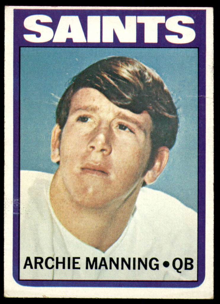 1972 Topps #55 Archie Manning Very Good RC Rookie ID: 187814