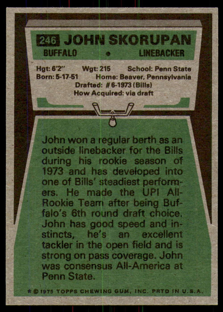 1975 Topps #246 John Skorupan Near Mint or Better  ID: 209073