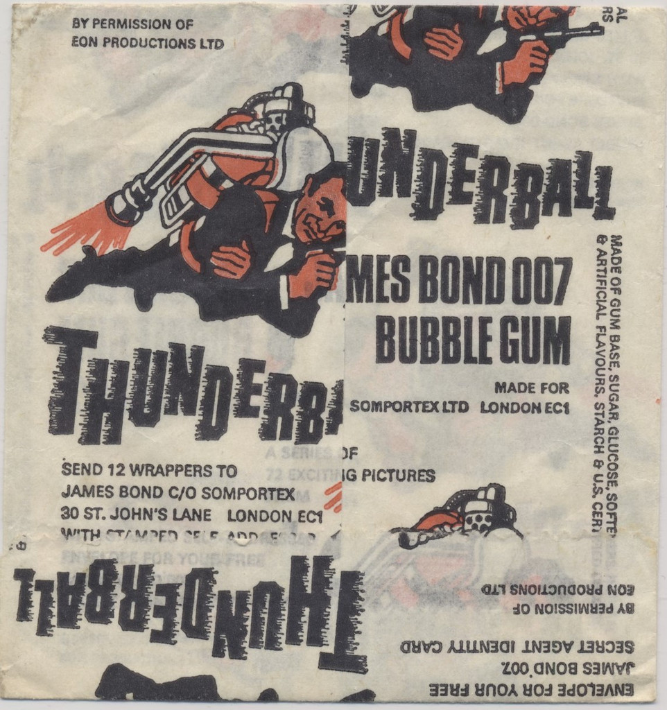 1968 Sompotex James Bond Thunderball Wrapper (England)  #*sku36199