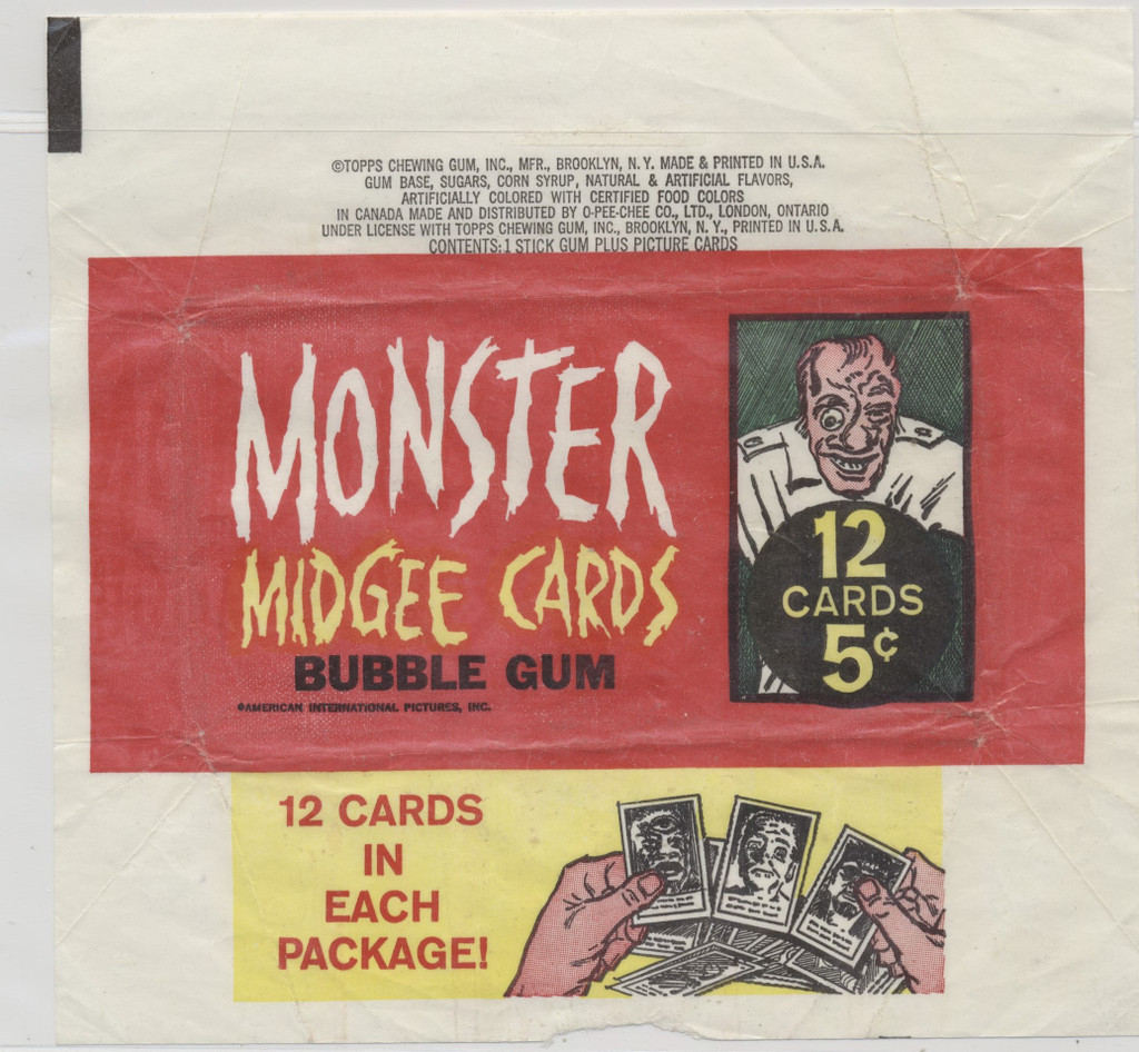 1963 Topps Monster  Midgee 5 Cents Wrapper  TOUGH Low Grade  #*sku36211