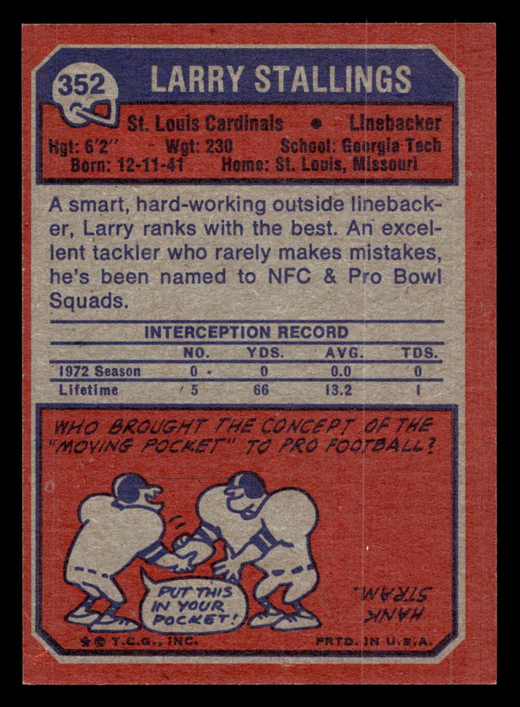 1973 Topps #352 Larry Stallings Near Mint 