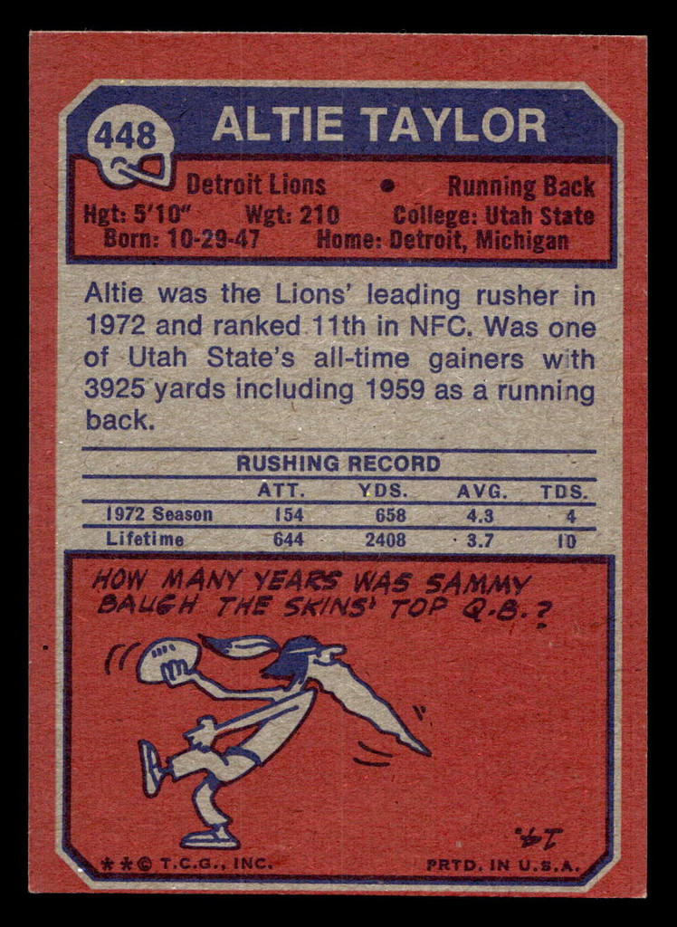 1973 Topps #448 Altie Taylor Ex-Mint 