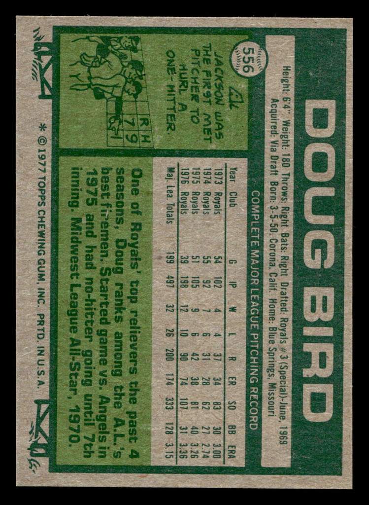 1977 Topps #556 Doug Bird Near Mint+ 