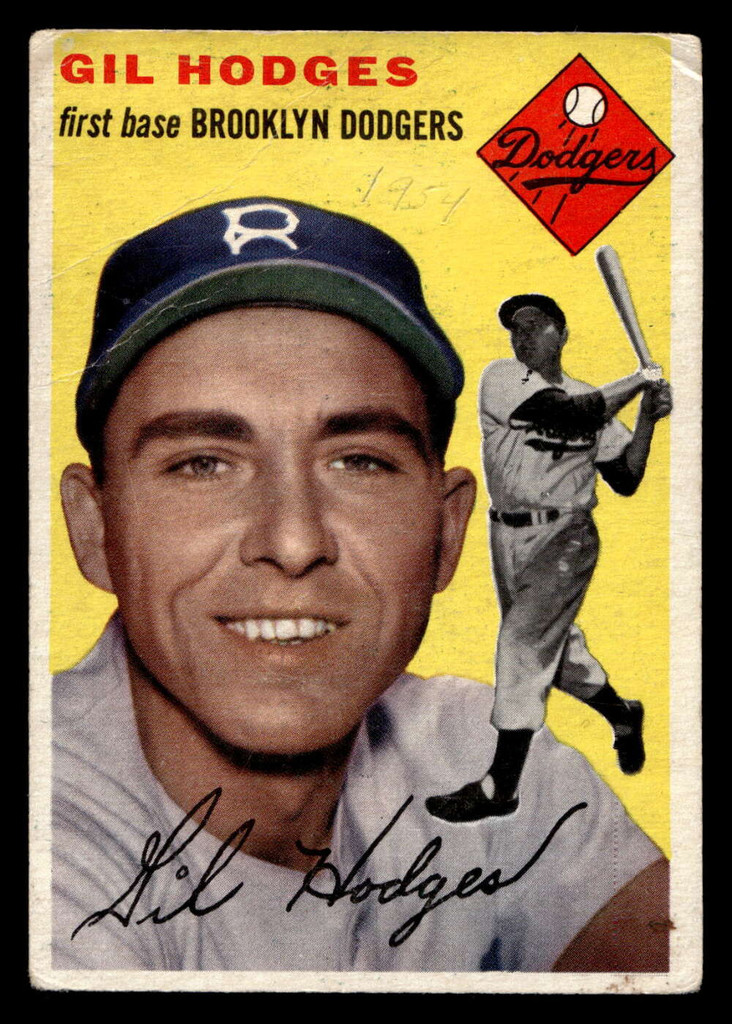 1954 Topps #102 Gil Hodges Good Writing on Card 