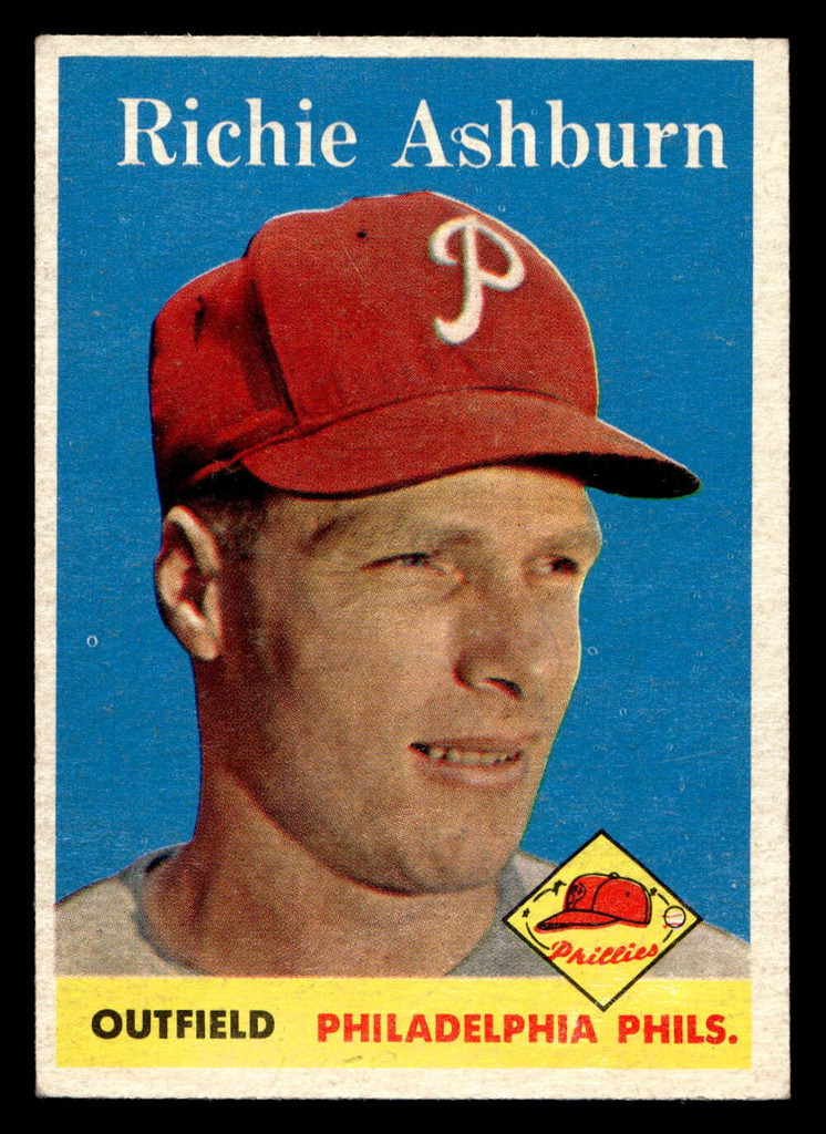 1958 Topps #230 Richie Ashburn Excellent+ Writing on Card 