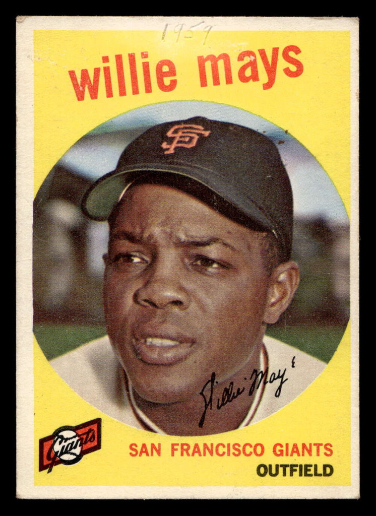 1959 Topps #50 Willie Mays VG-EX Writing on Card 
