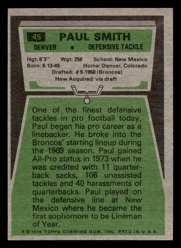 1975 Topps #45 Paul Smith Near Mint 