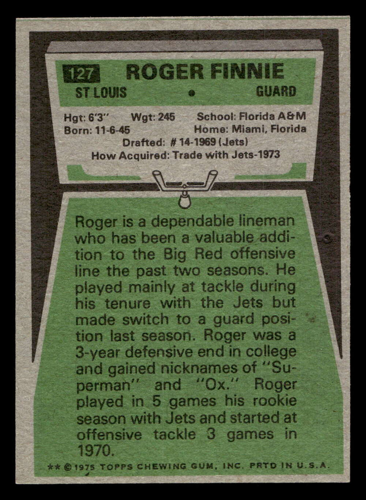 1975 Topps #127 Roger Finnie Near Mint 