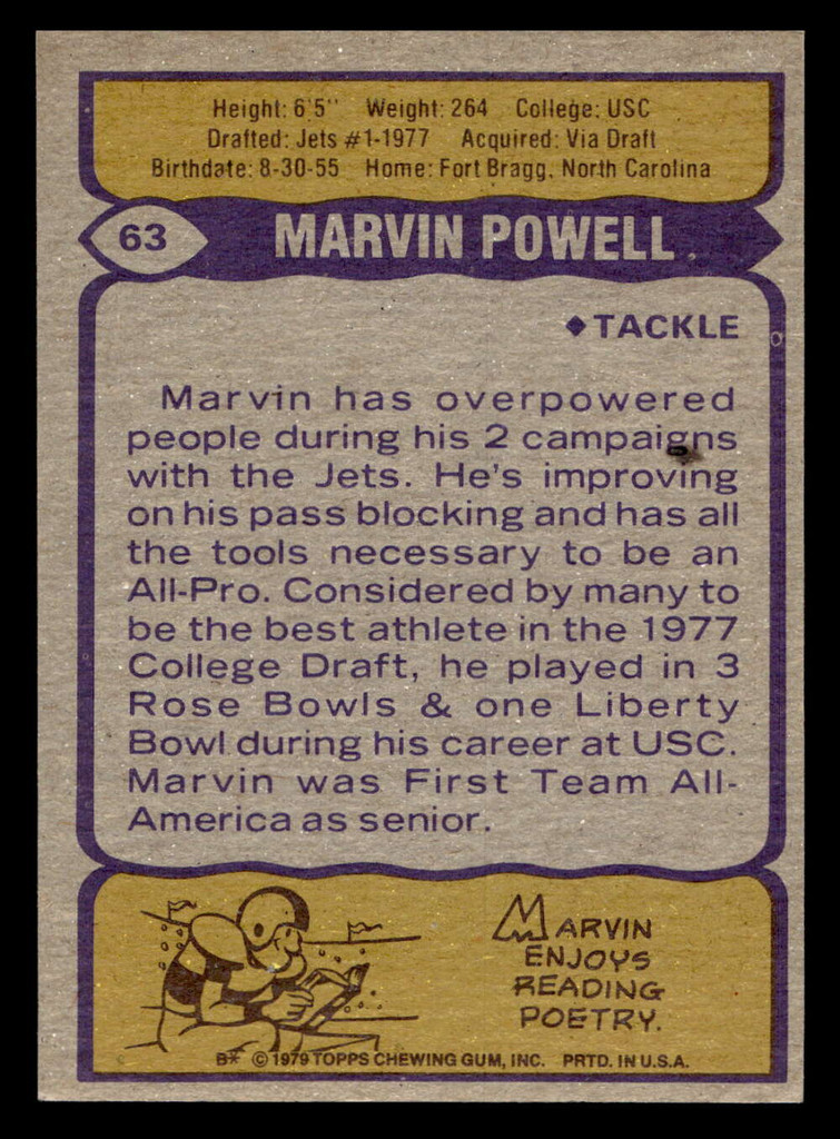 1979 Topps #63 Marvin Powell Near Mint 
