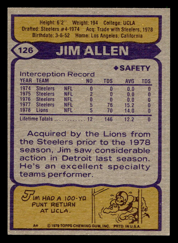 1979 Topps #126 Jim Allen Near Mint+ 