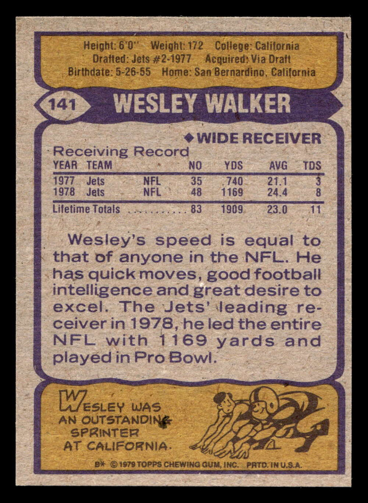 1979 Topps #141 Wesley Walker Near Mint+ 