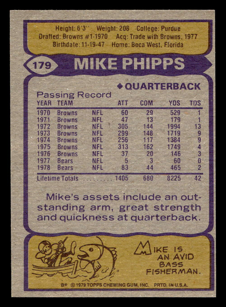 1979 Topps #179 Mike Phipps Near Mint 