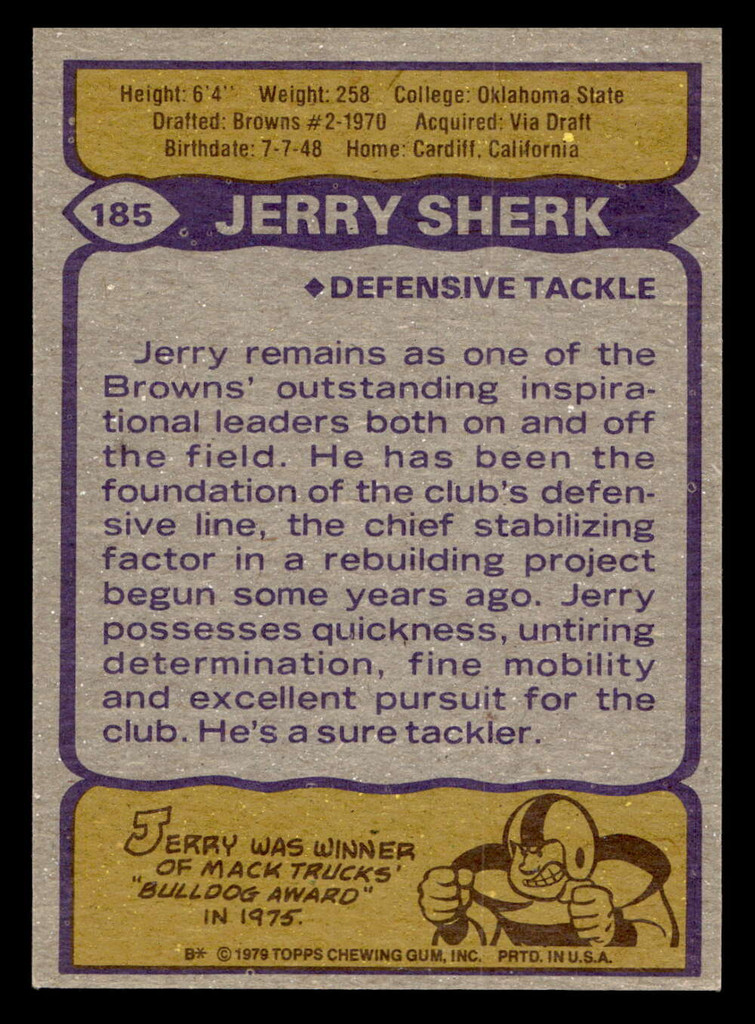 1979 Topps #185 Jerry Sherk Ex-Mint 