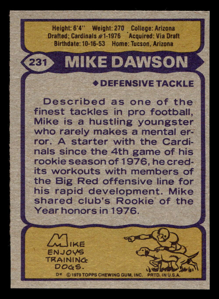 1979 Topps #231 Mike Dawson Ex-Mint 