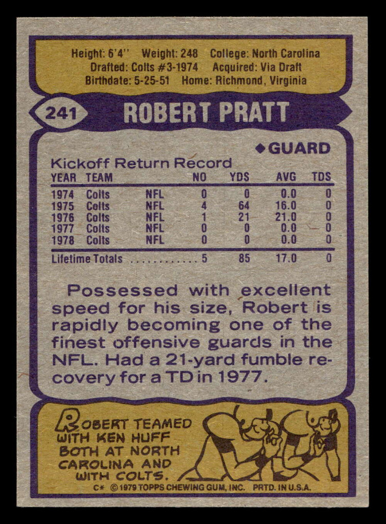 1979 Topps #241 Robert Pratt Near Mint 