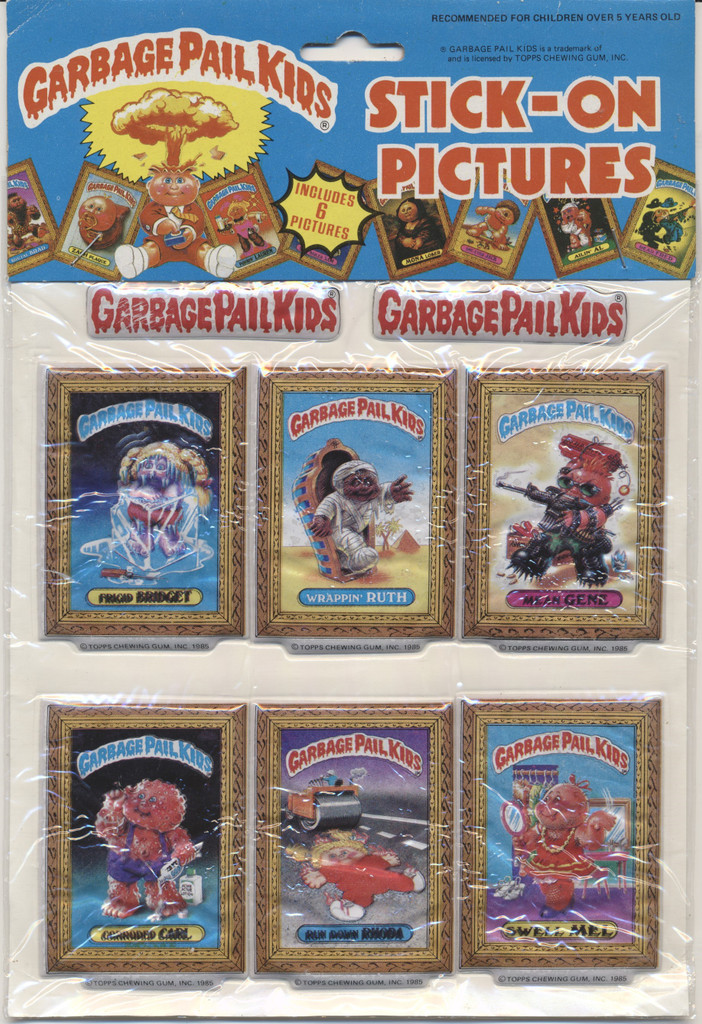 1985 Imperial Toys Corp. Garbage Pail Kids Stick-Ons (6) per Package Rectangle #*sku36246