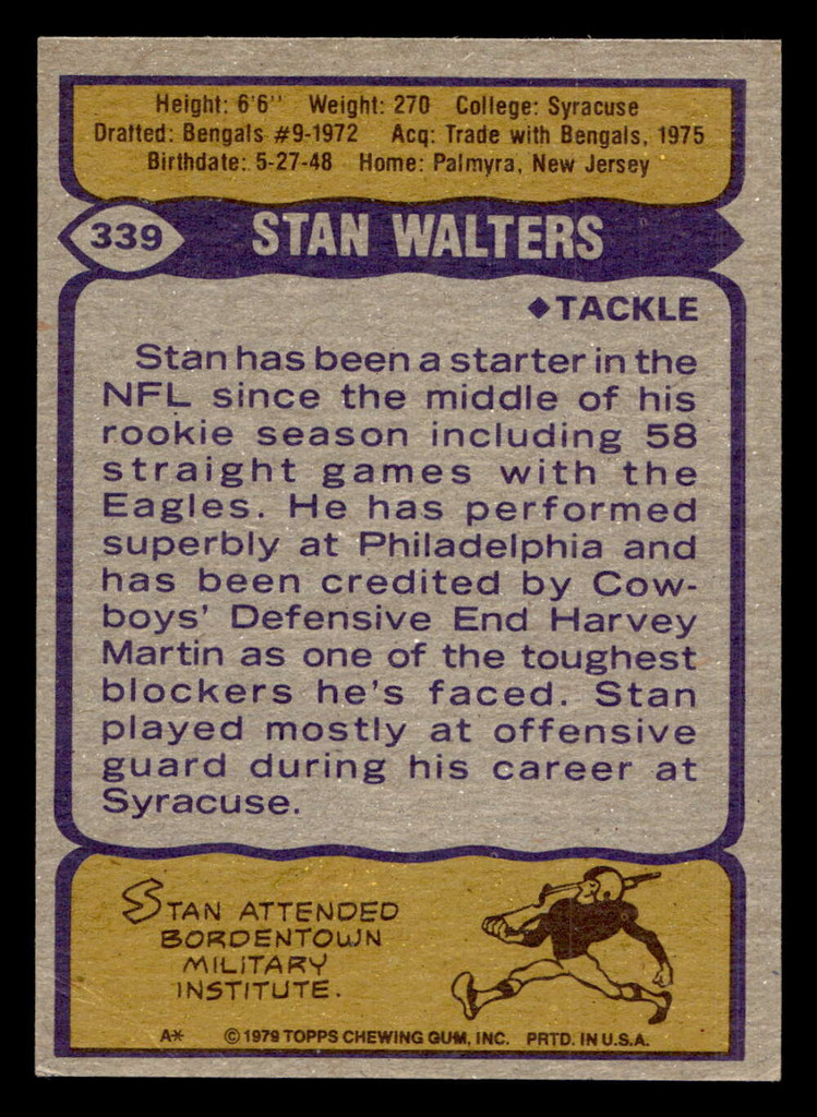 1979 Topps #339 Stan Walters Near Mint RC Rookie 